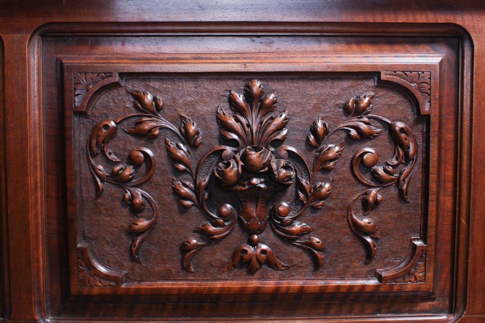 Very handsome carved solid walnut double bed View VII