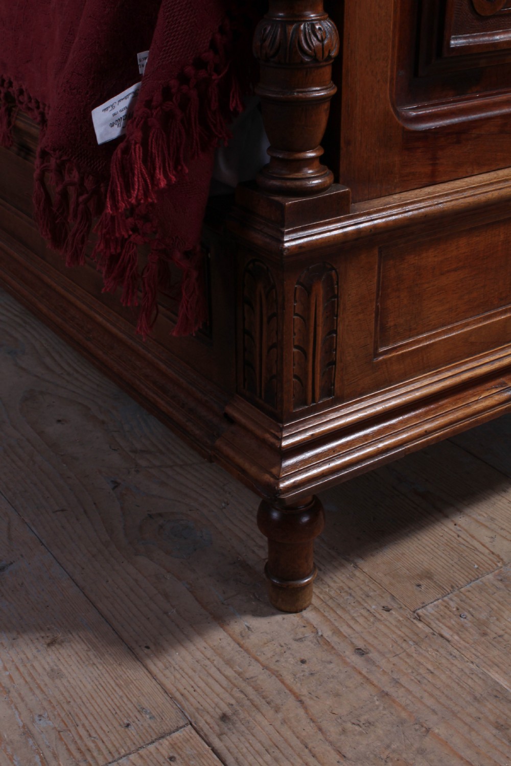 Very handsome carved solid walnut double bed View IX