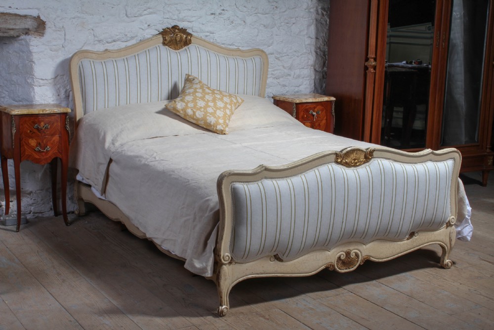 Lovely gilded frame newly upholstered double bed