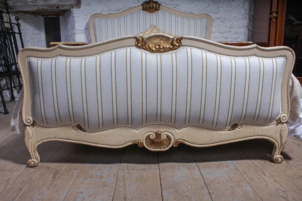 Lovely gilded frame newly upholstered double bed View II