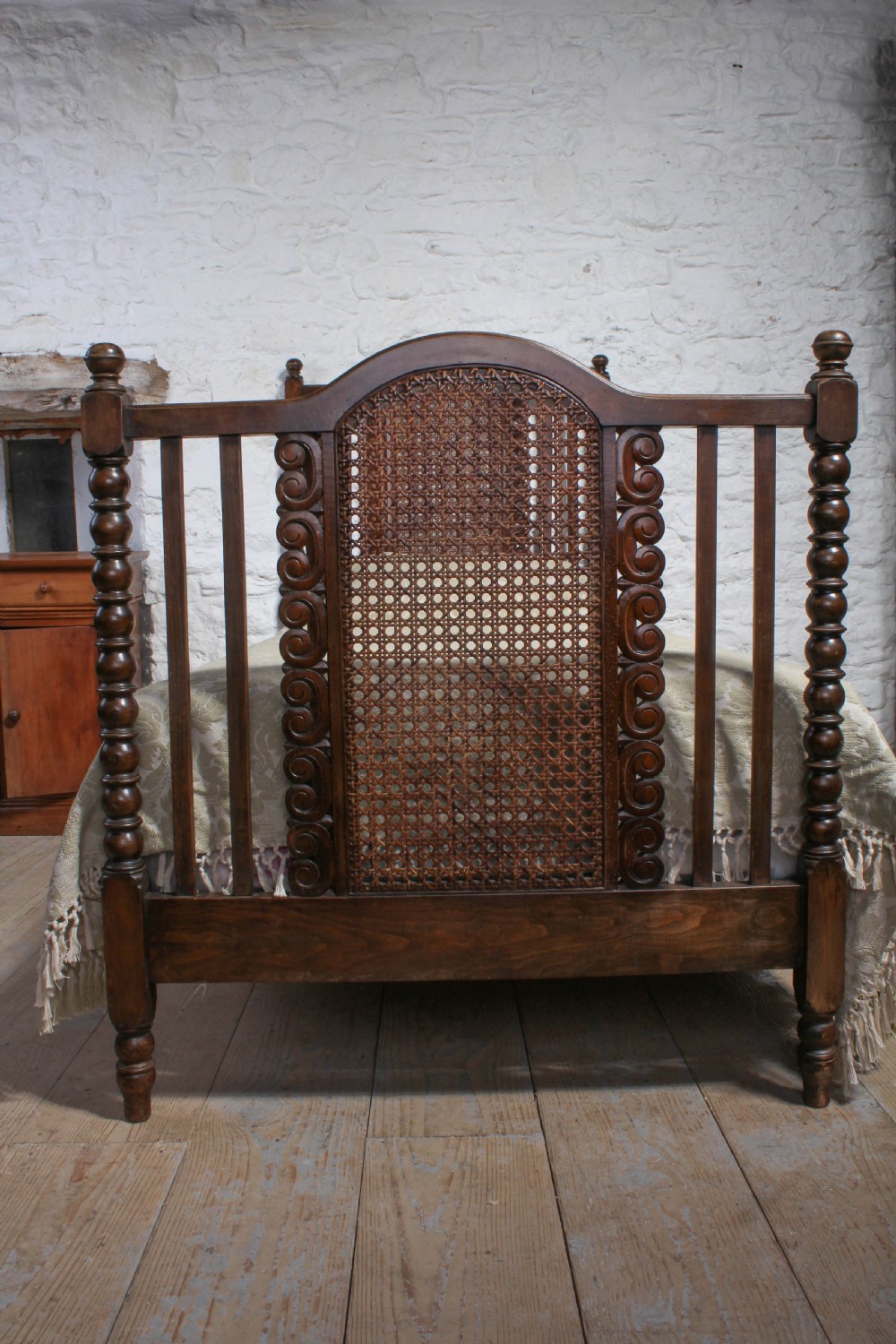 Edwardian wooden single bed  View II