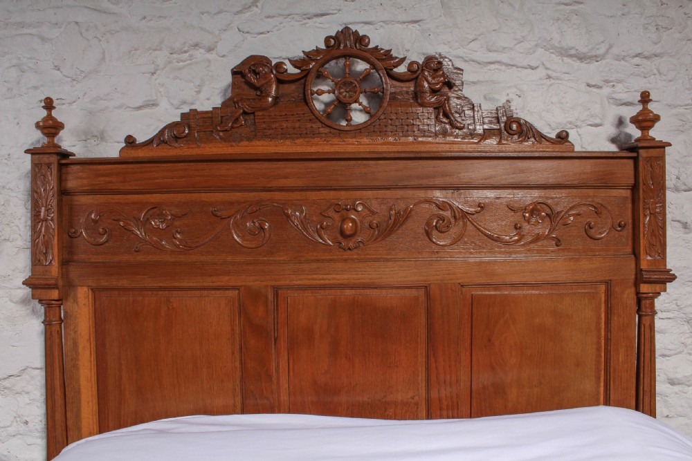  Lovely Chestnut double Breton bed View IV