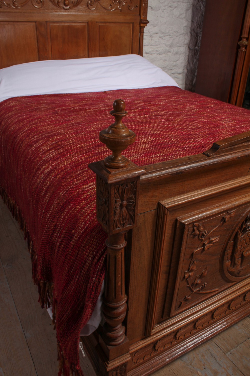  Lovely Chestnut double Breton bed View VIII