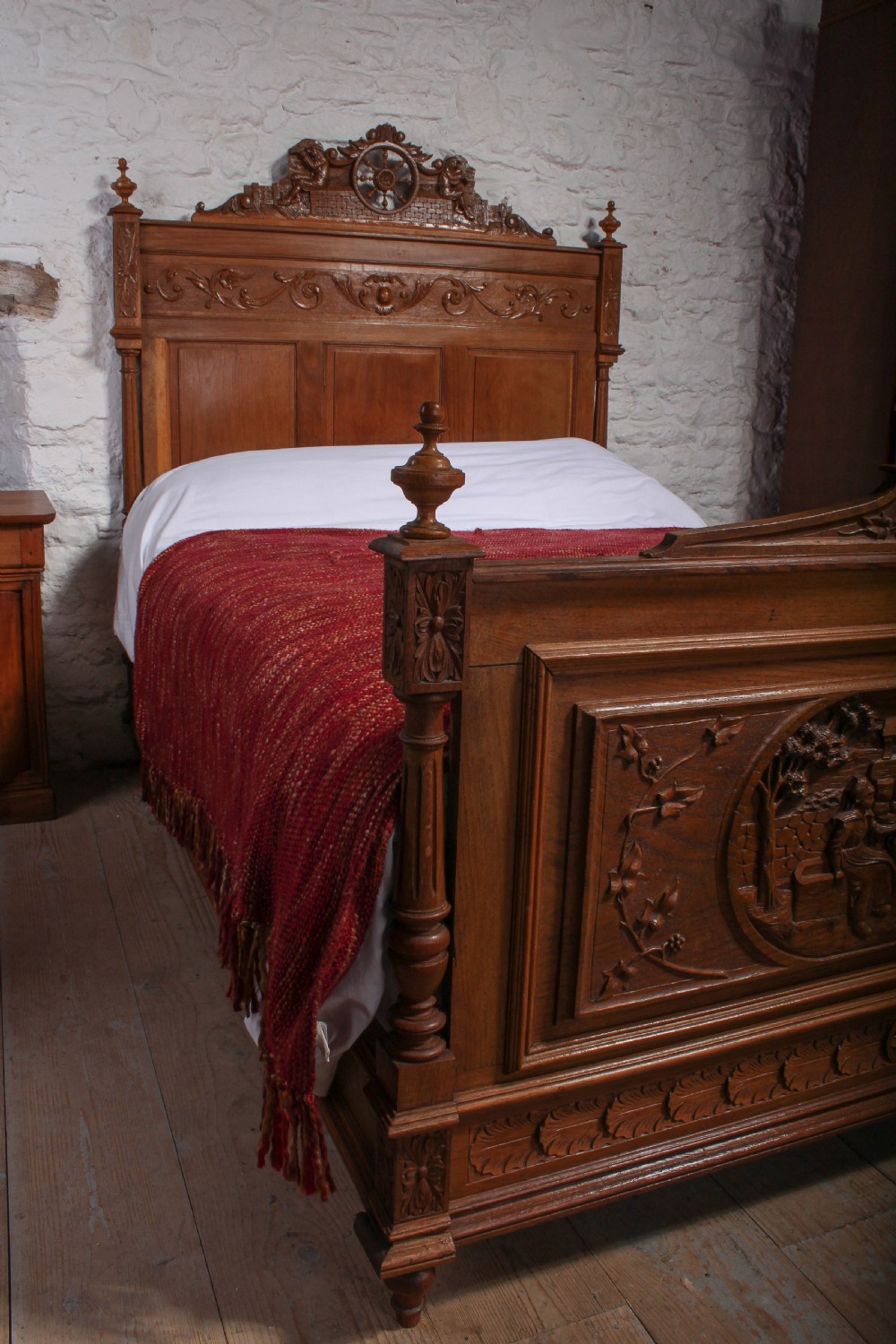  Lovely Chestnut double Breton bed View IX