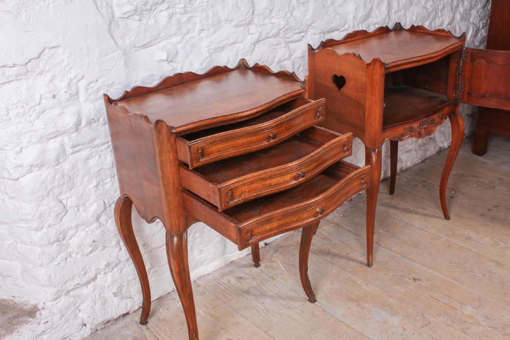 Pretty Pair of Louis XV style bedsides View III