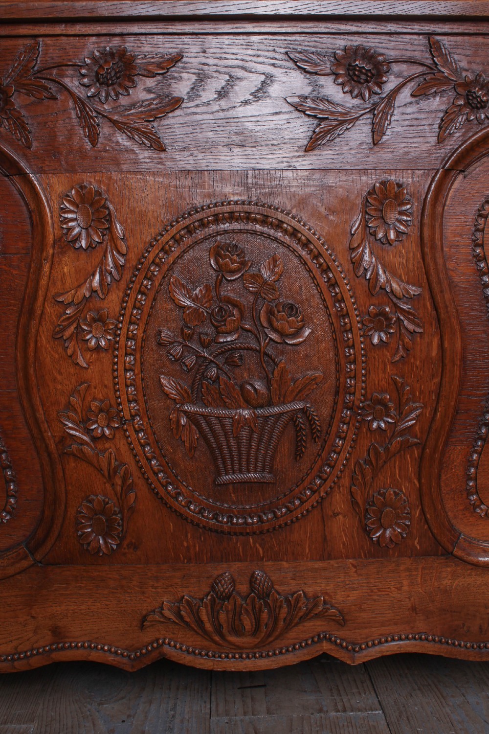Lovely French provincial carved oak king size bed View V