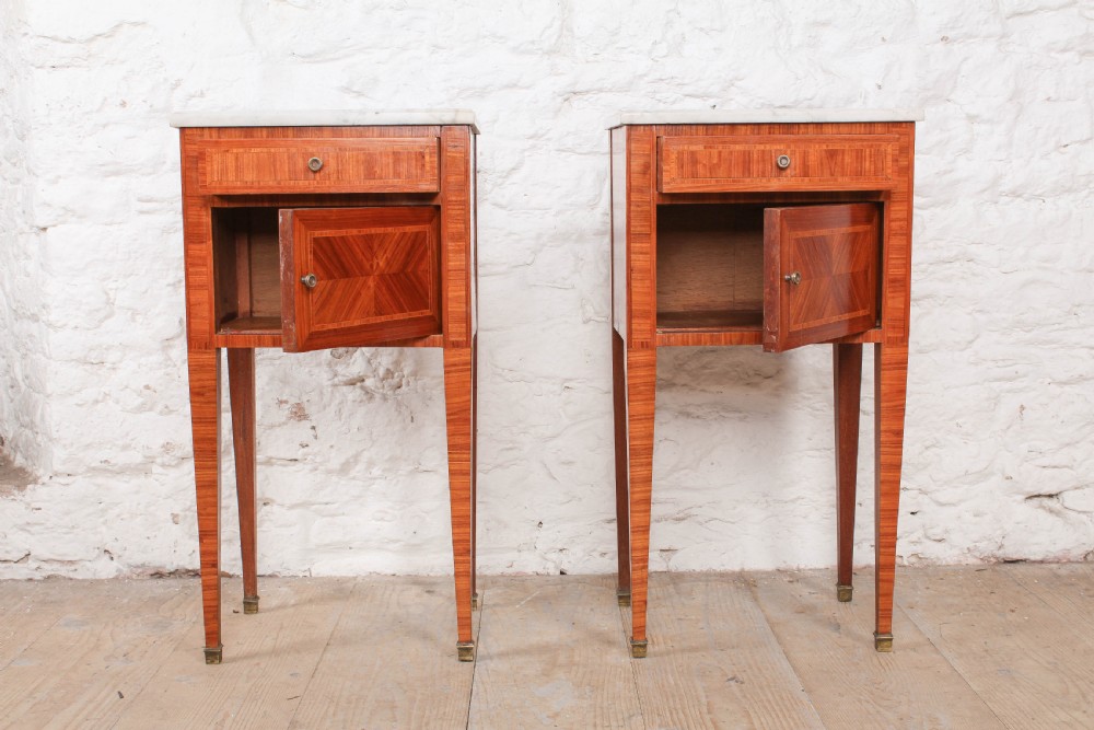 Very nice pair of tulip wood veneer bed sides  View VI