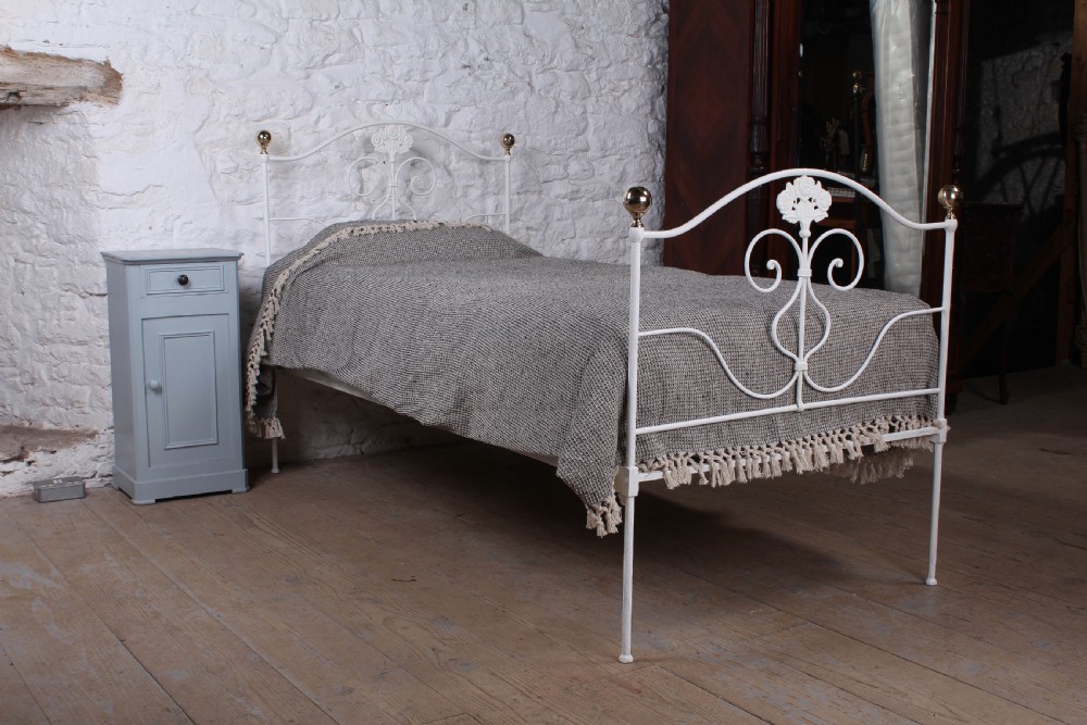 Single forged iron and brass bed