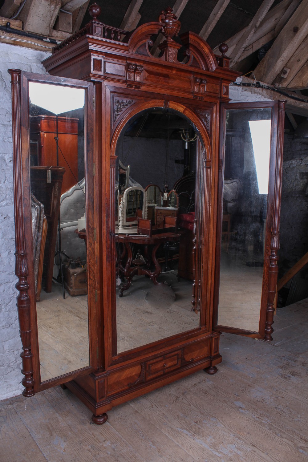 Beautiful three mirror in one armoire