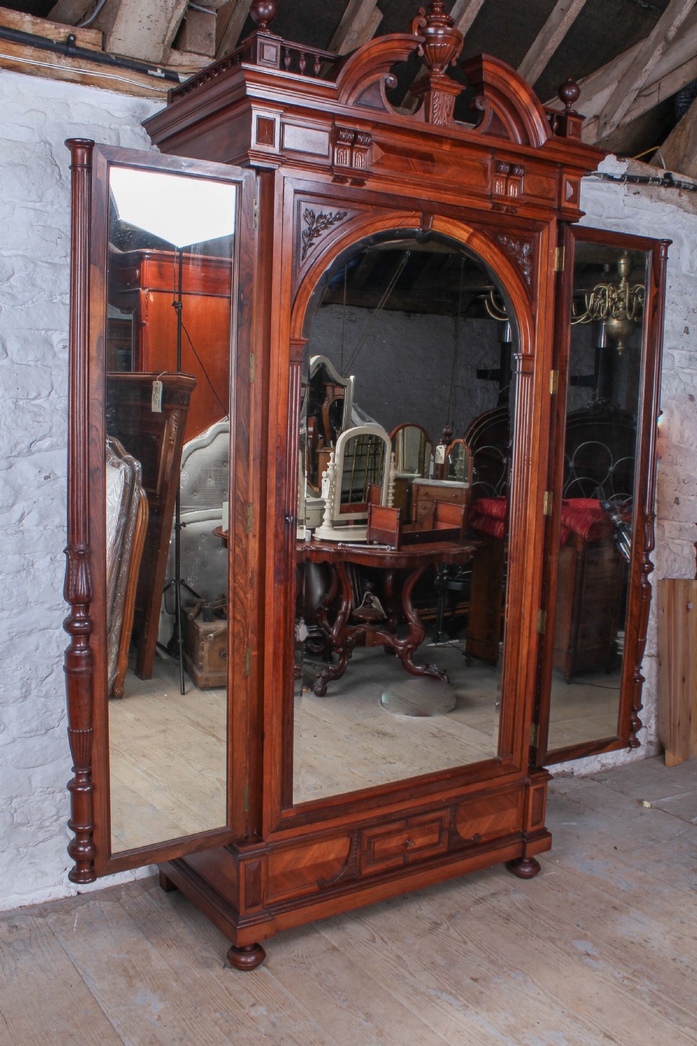 Beautiful three mirror in one armoire View VI