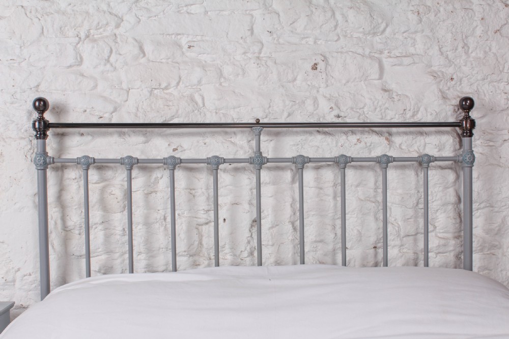 Classic Victorian French king size brass and iron bed View III