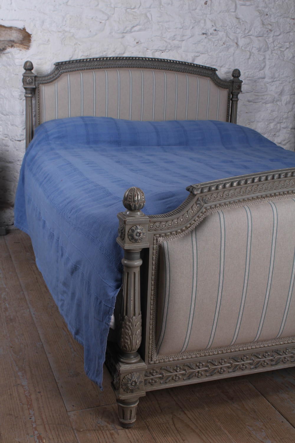 Gorgeous Empire style newly upholstered king size bed  View II