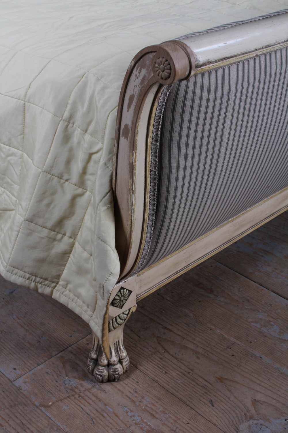 Beautiful large king size newly upholstered Directoire style bed View II