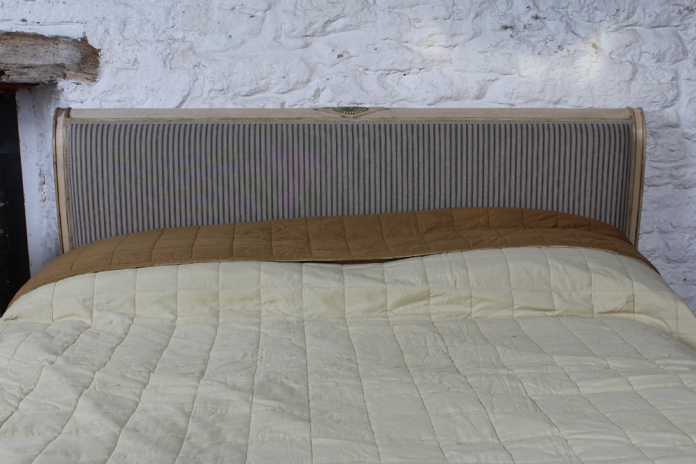 Beautiful large king size newly upholstered Directoire style bed View V