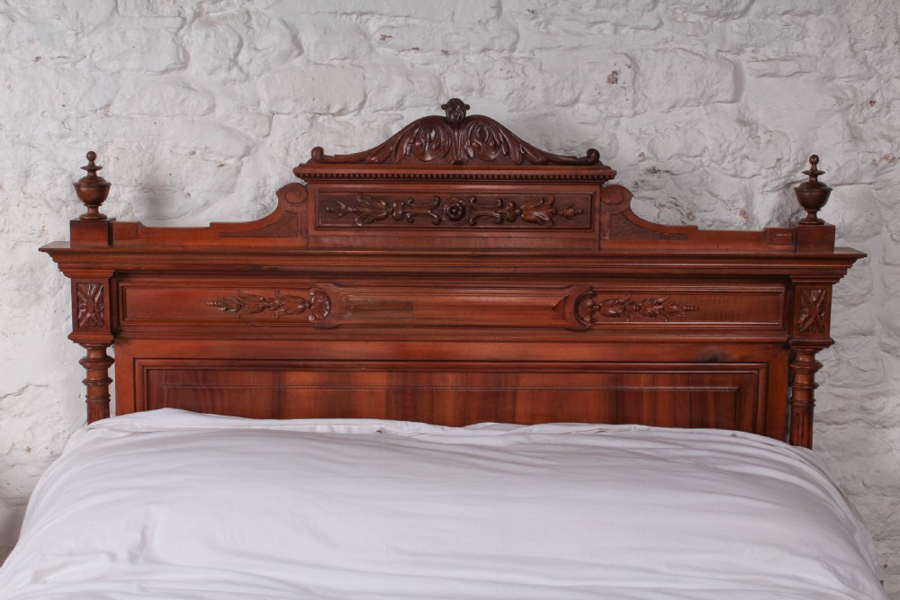 Attractive Empire style   French solid walnut double bed View III