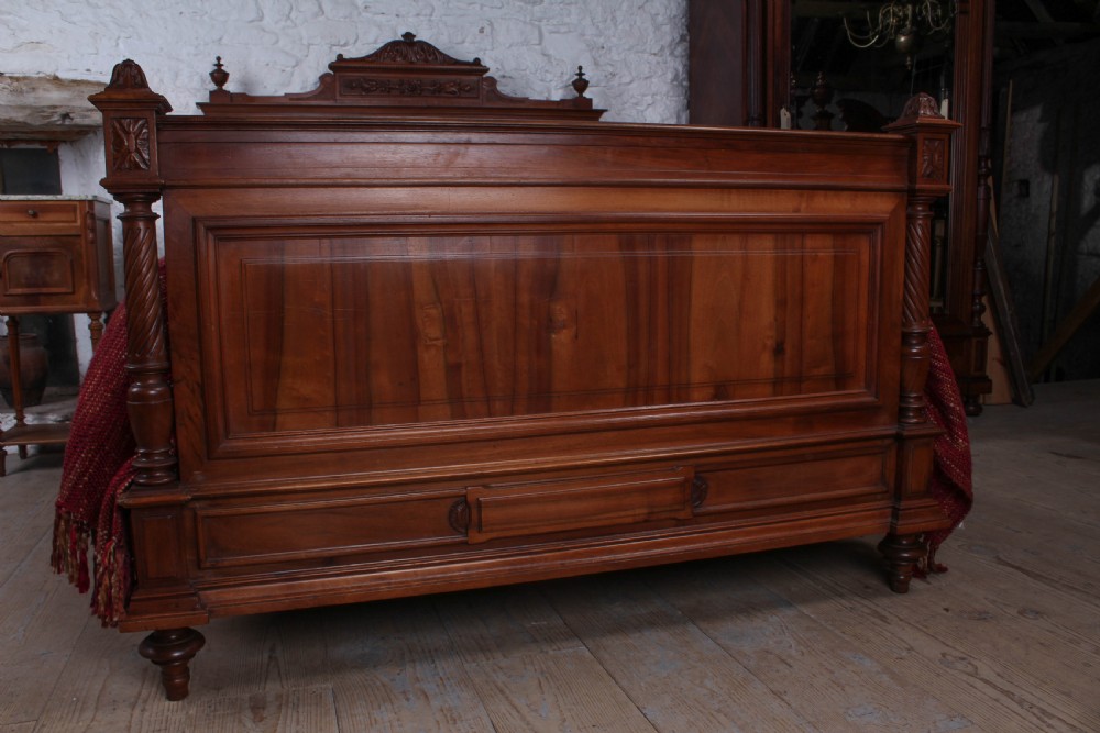 Attractive Empire style   French solid walnut double bed View IV