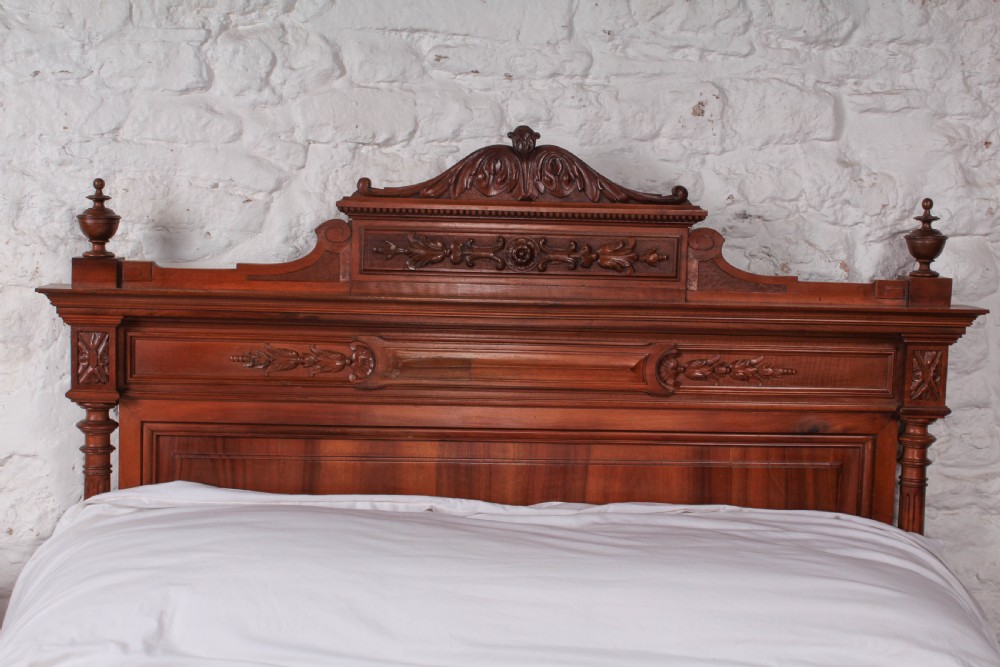 Attractive Empire style   French solid walnut double bed View IX
