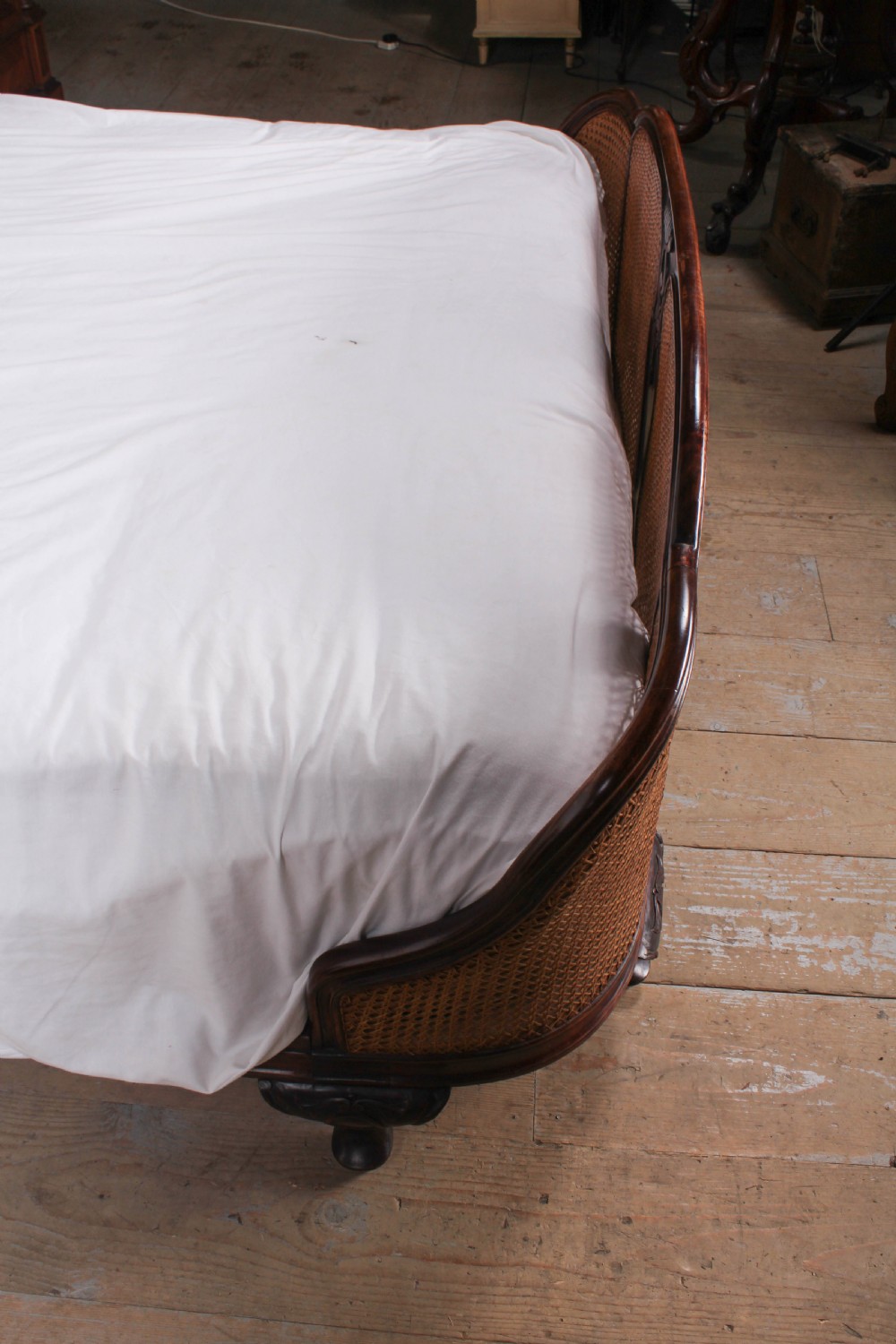 Striking Bergere caned corbeille king size bed View VII