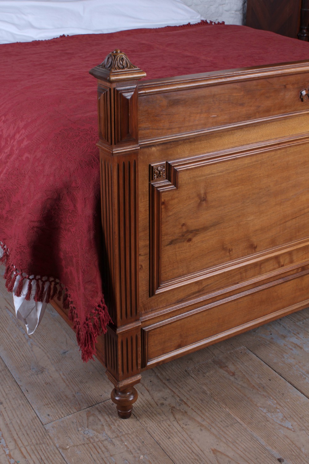 Very nice solid walnut French king size bed  View II