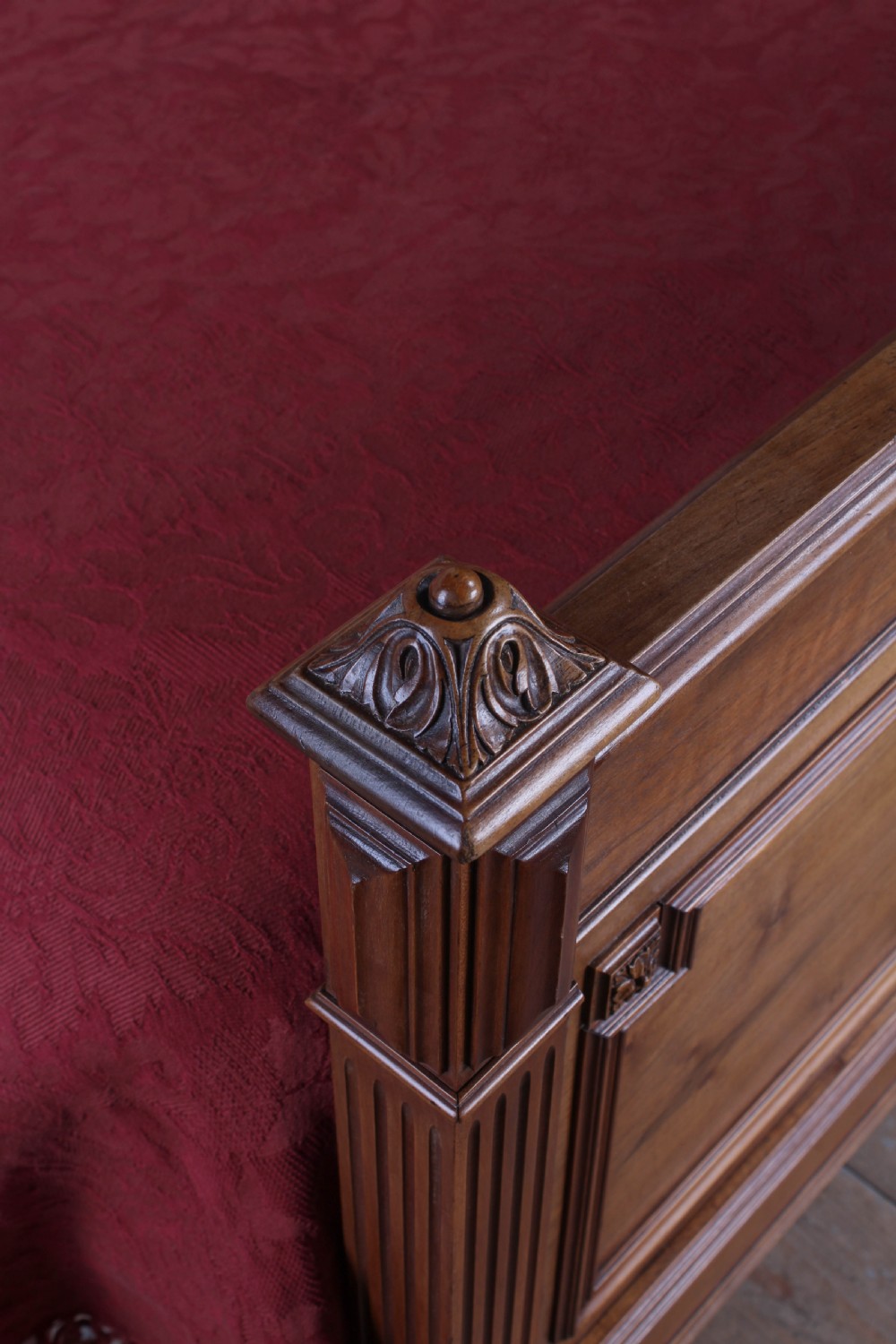 Very nice solid walnut French king size bed  View V