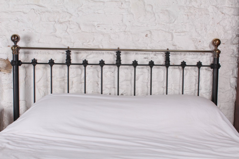 Handsome classic Victorian super king size black and brass bed View V