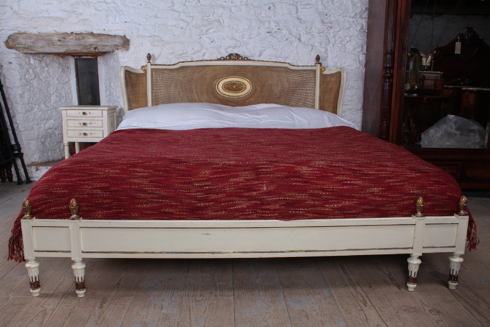 Unique super king size Bergere caned low end bed View IV