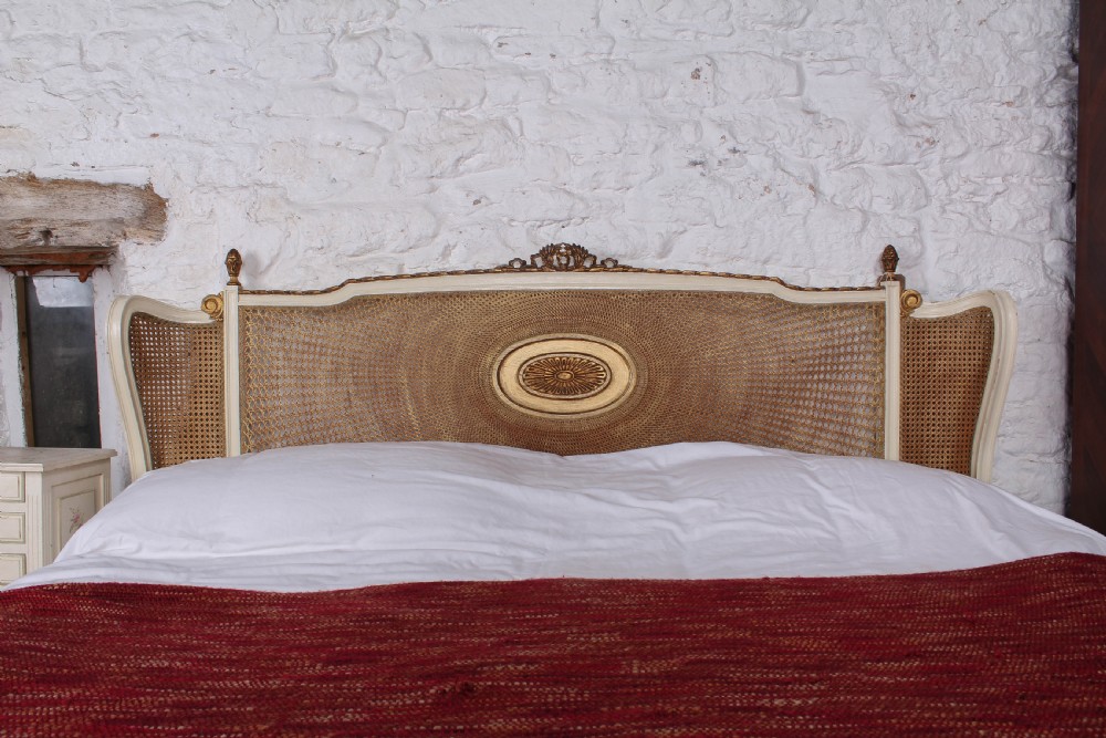 Unique super king size Bergere caned low end bed View VI