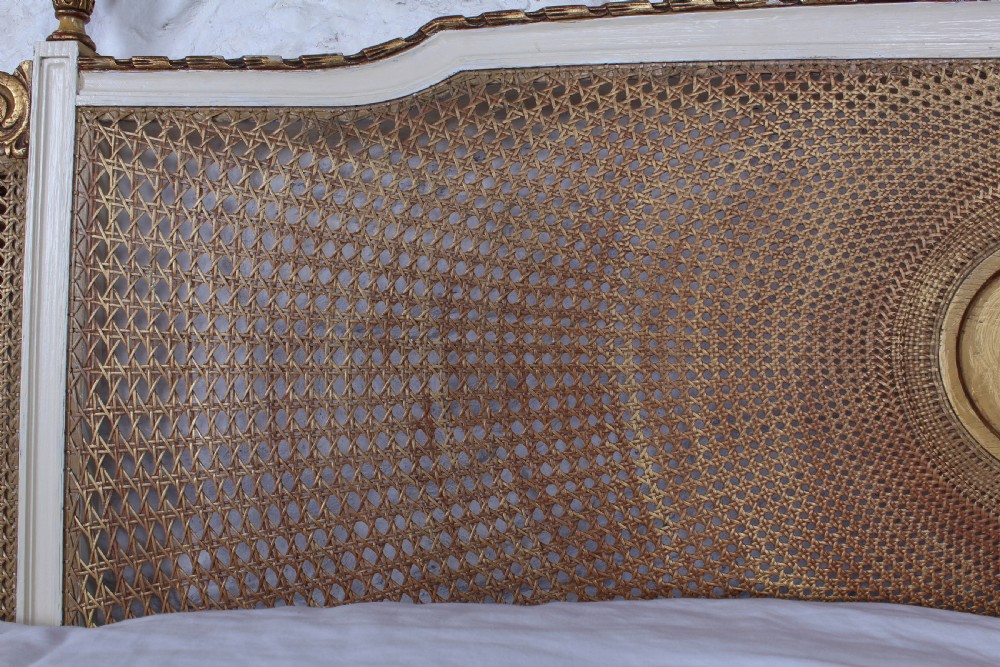 Unique super king size Bergere caned low end bed View VIII