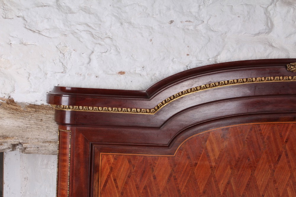 Almost super king size Louis XVI style  mahogany and fruit wood bed and bedsides View IV