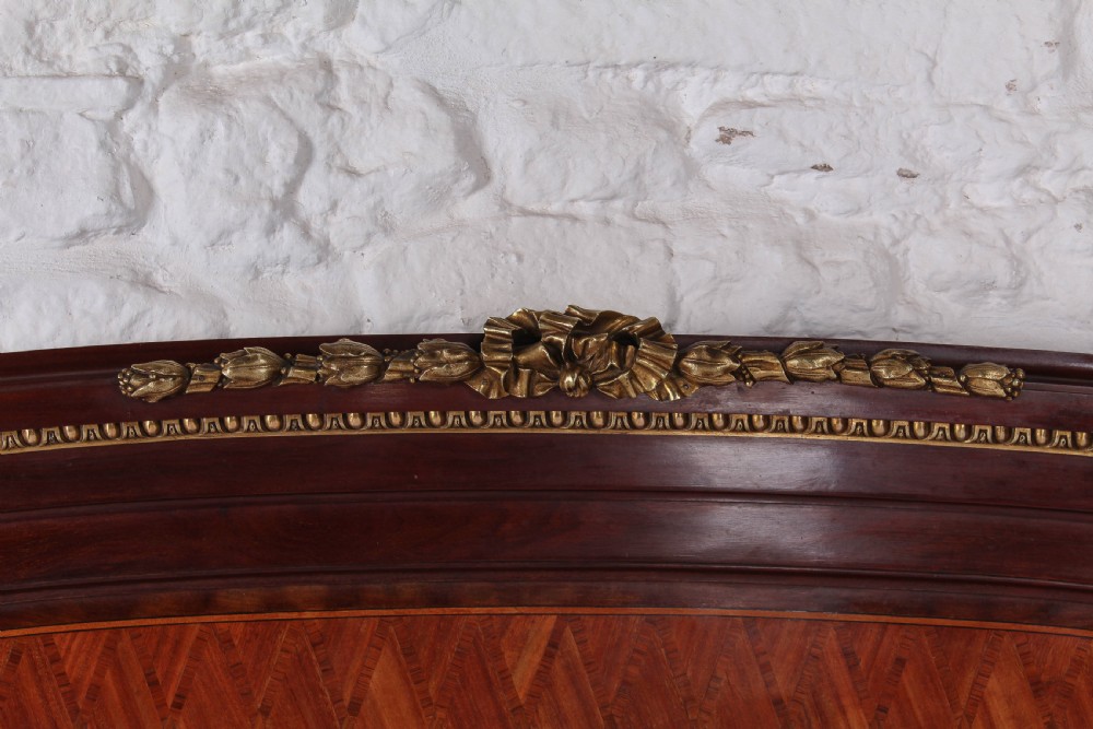 Almost super king size Louis XVI style  mahogany and fruit wood bed and bedsides View VI
