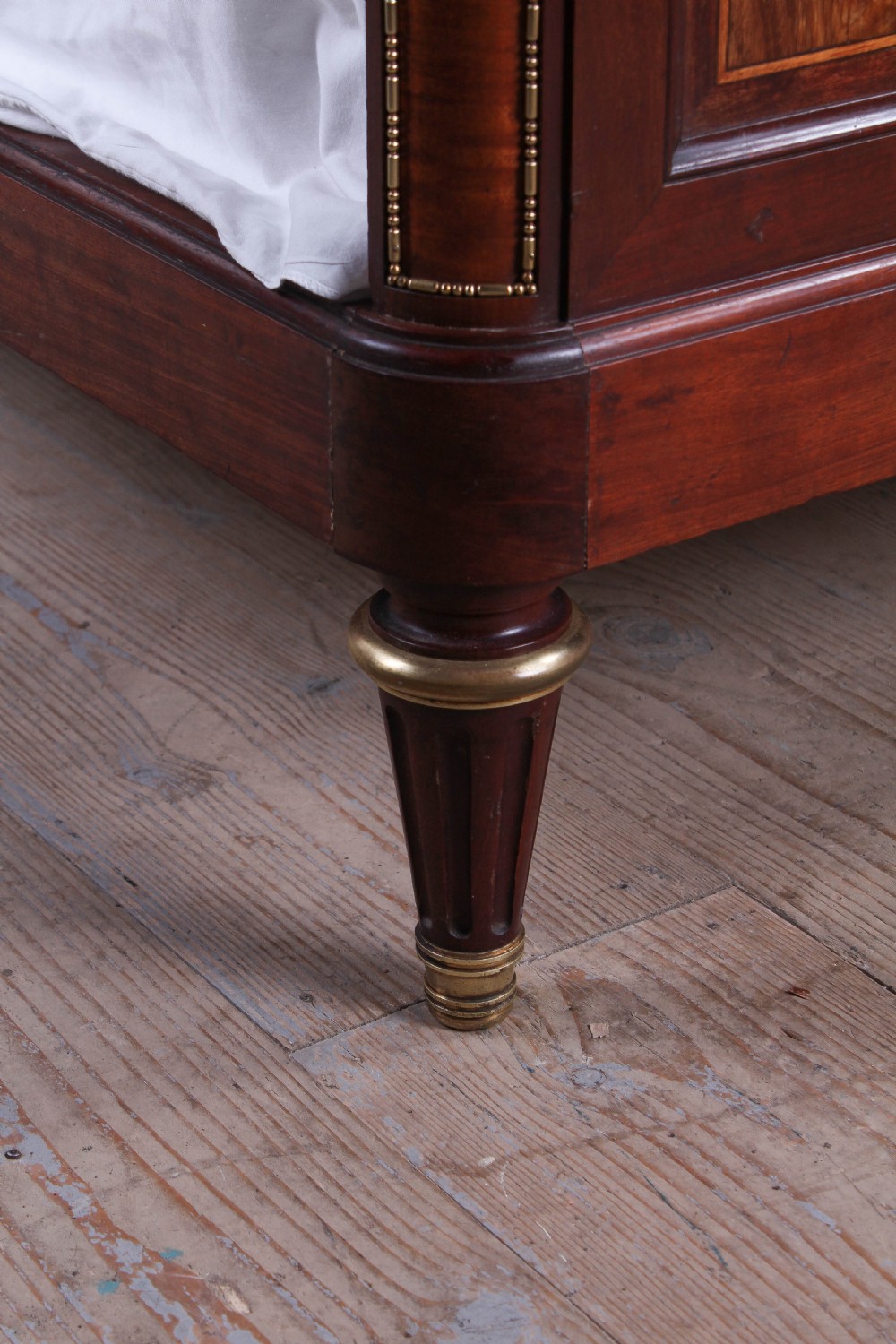Almost super king size Louis XVI style  mahogany and fruit wood bed and bedsides View VII
