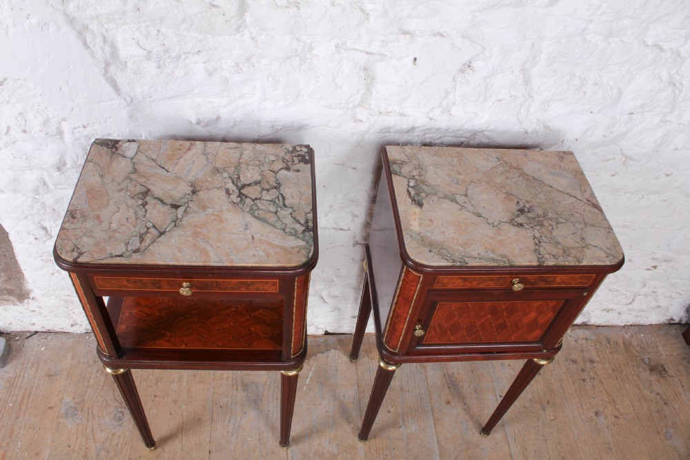 Almost super king size Louis XVI style  mahogany and fruit wood bed and bedsides View XIII