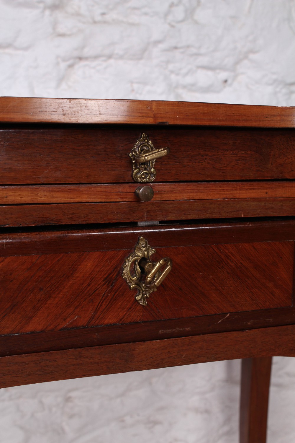 French walnut veneer fold out dressing table. View IV