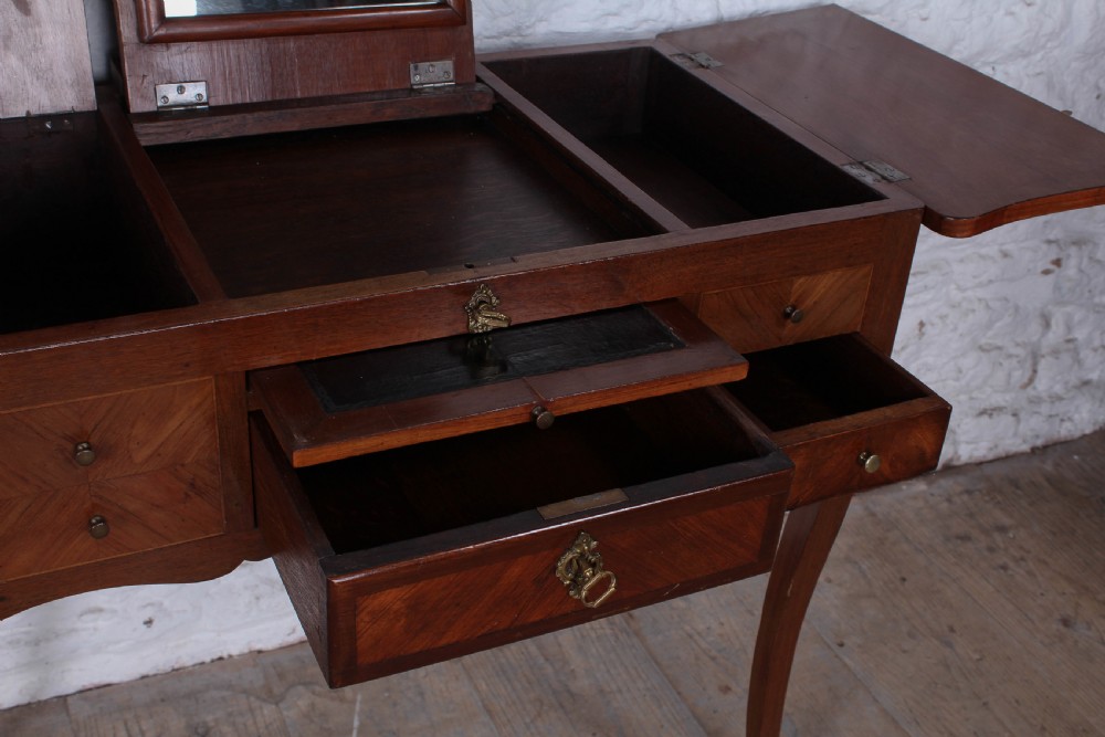 French walnut veneer fold out dressing table. View VI