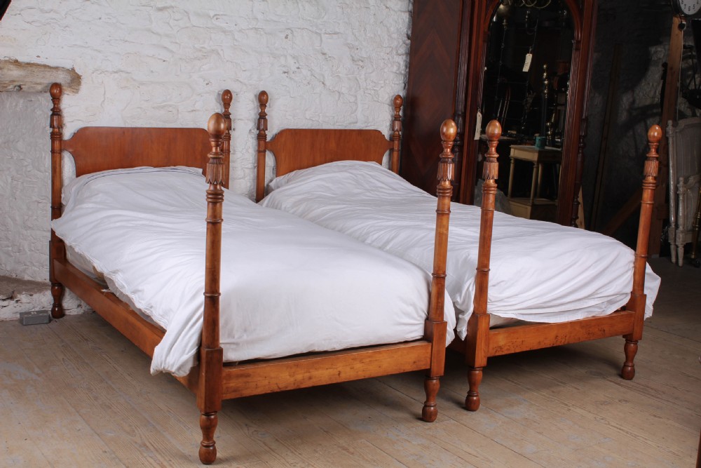 Lovely rare pair of single Colonial style beds