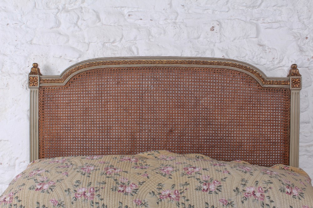 Attractive carved caned French double bed View II