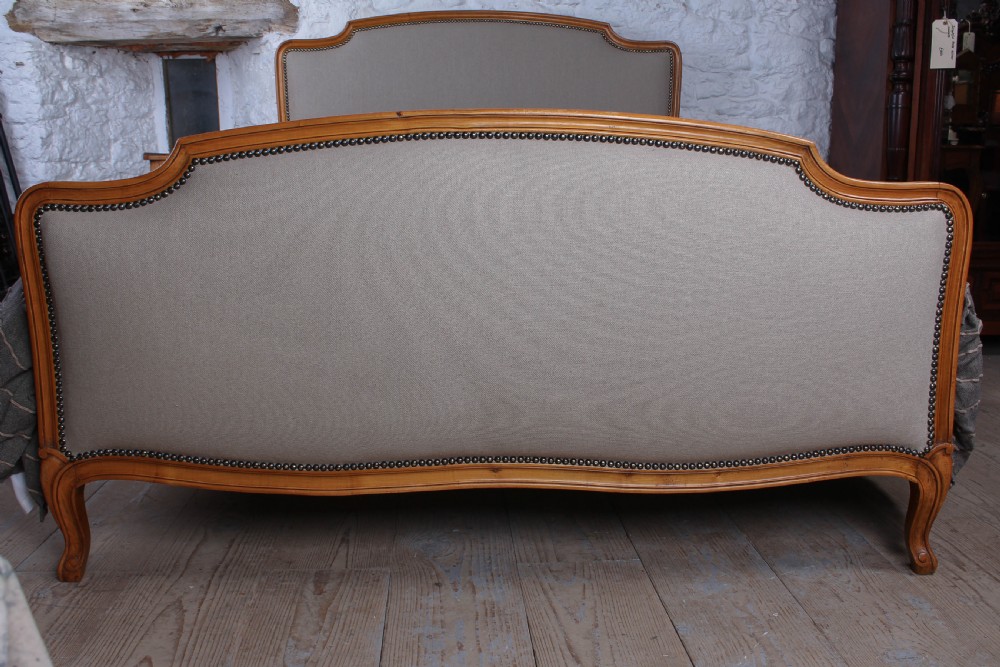 Newly upholstered Louis XV style king size bed View III