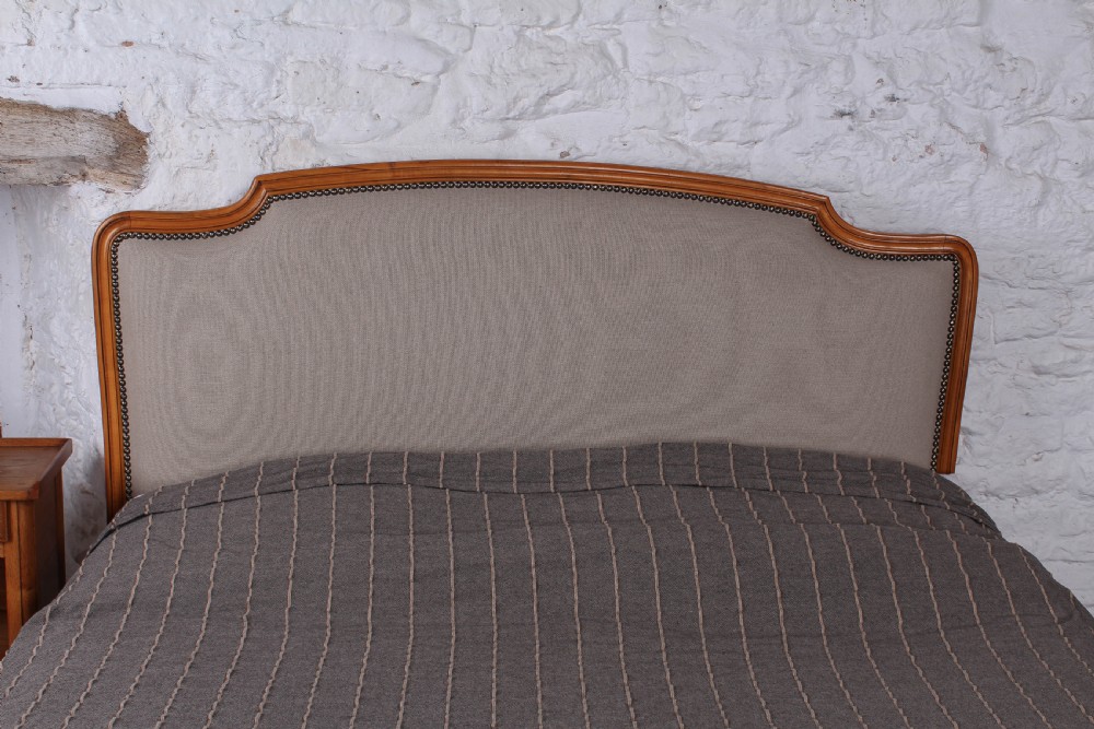 Newly upholstered Louis XV style king size bed View V