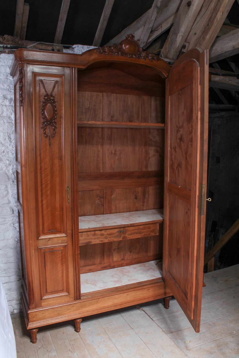 Very nice single door cherry armoire View VII