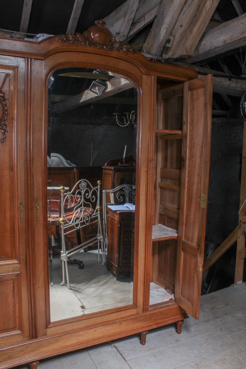 Very nice single door cherry armoire View VIII