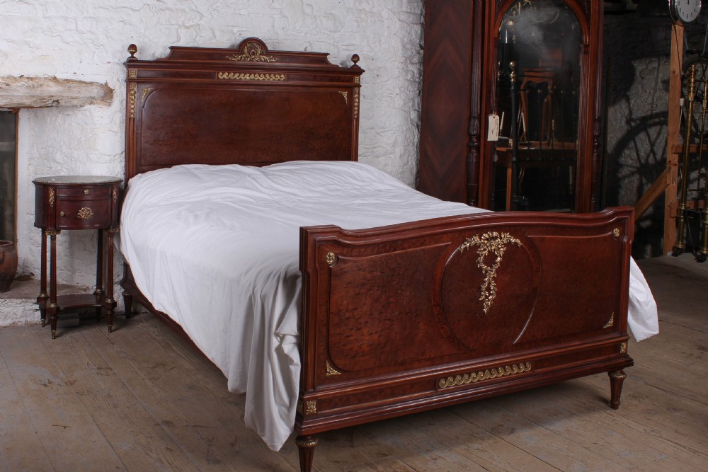 Beautiful French plum mahogany king size bed 