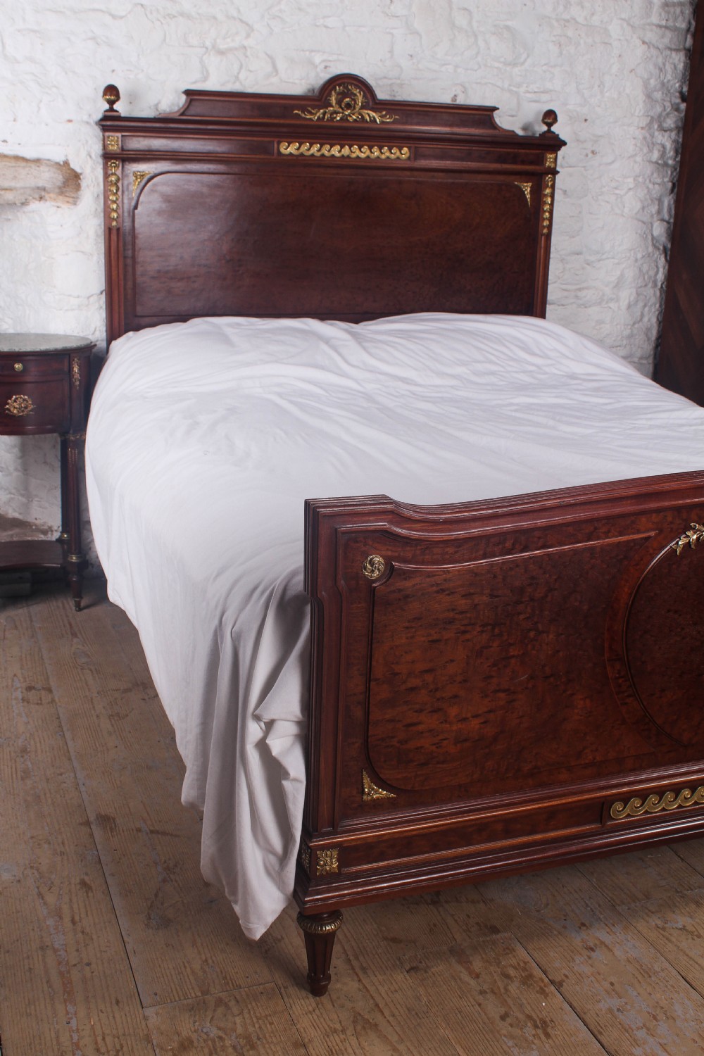 Beautiful French plum mahogany king size bed  View II