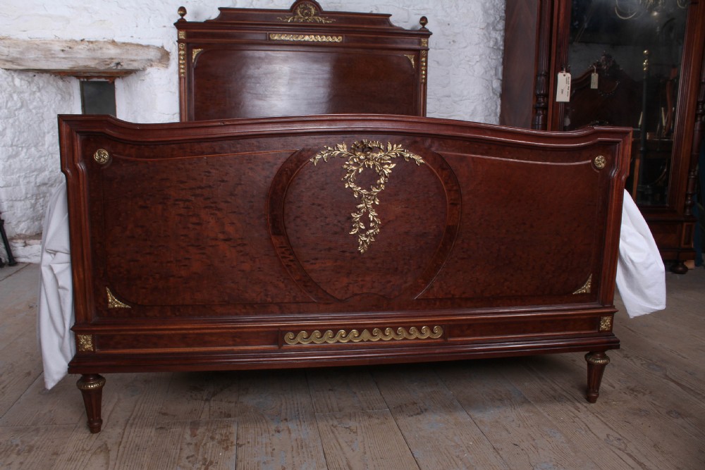 Beautiful French plum mahogany king size bed  View III