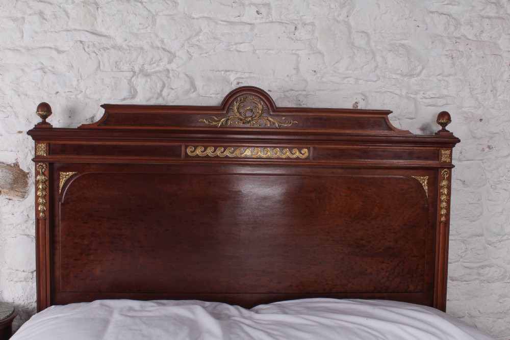 Beautiful French plum mahogany king size bed  View VIII