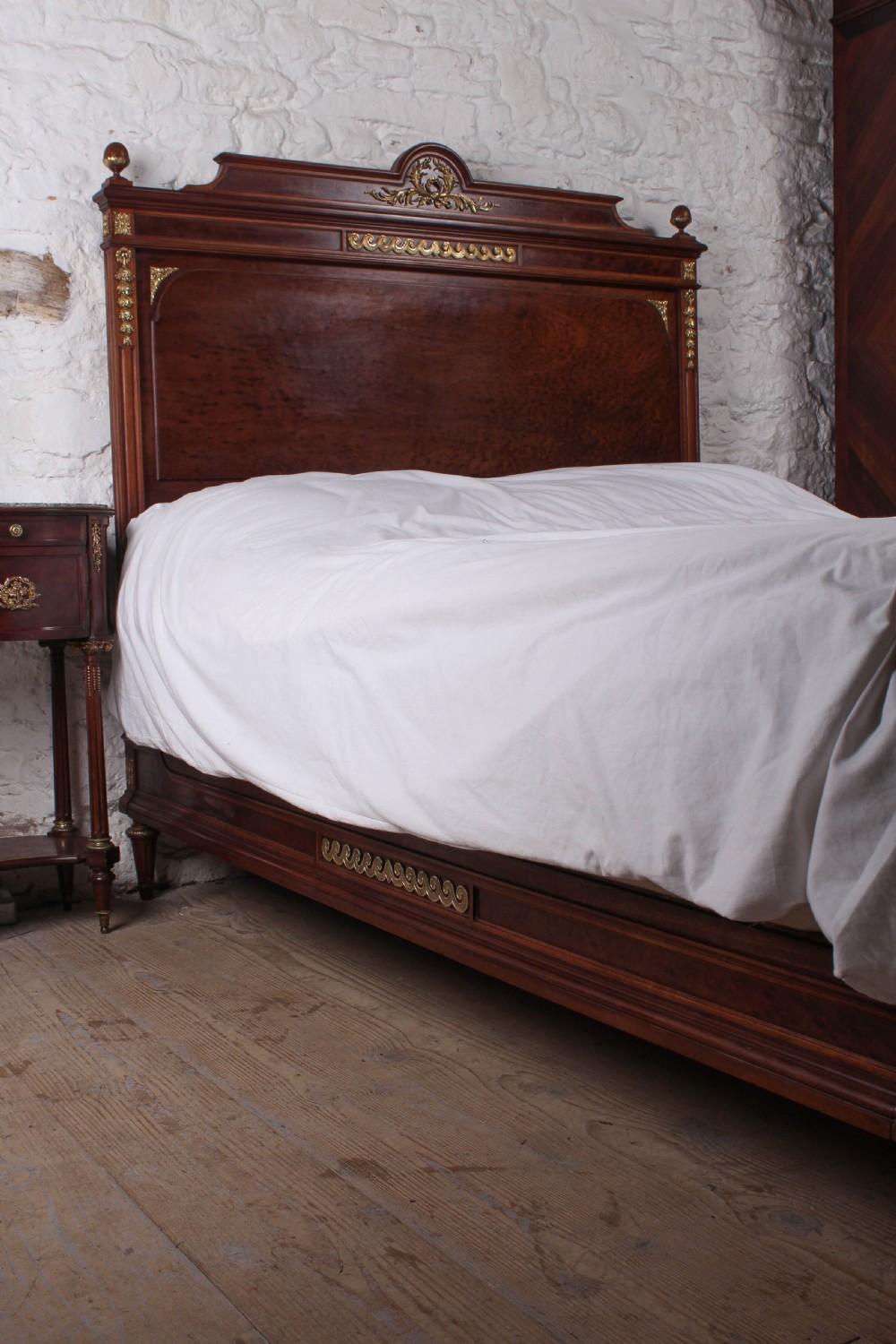 Beautiful French plum mahogany king size bed  View XII