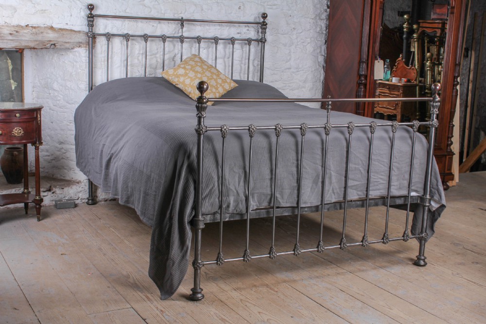 Burnished and aged brass classic king size bed