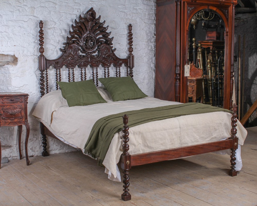 Colonial style solid mahogany no end double bed
