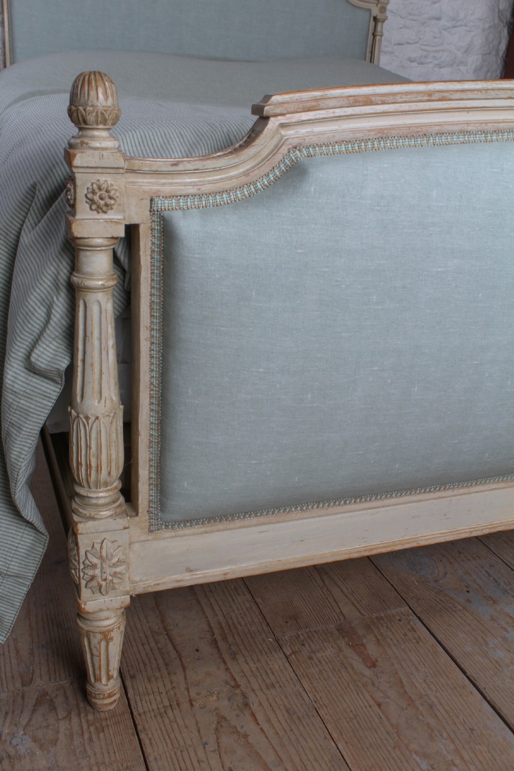 Newly upholstered French Empire style king size bed  View IV