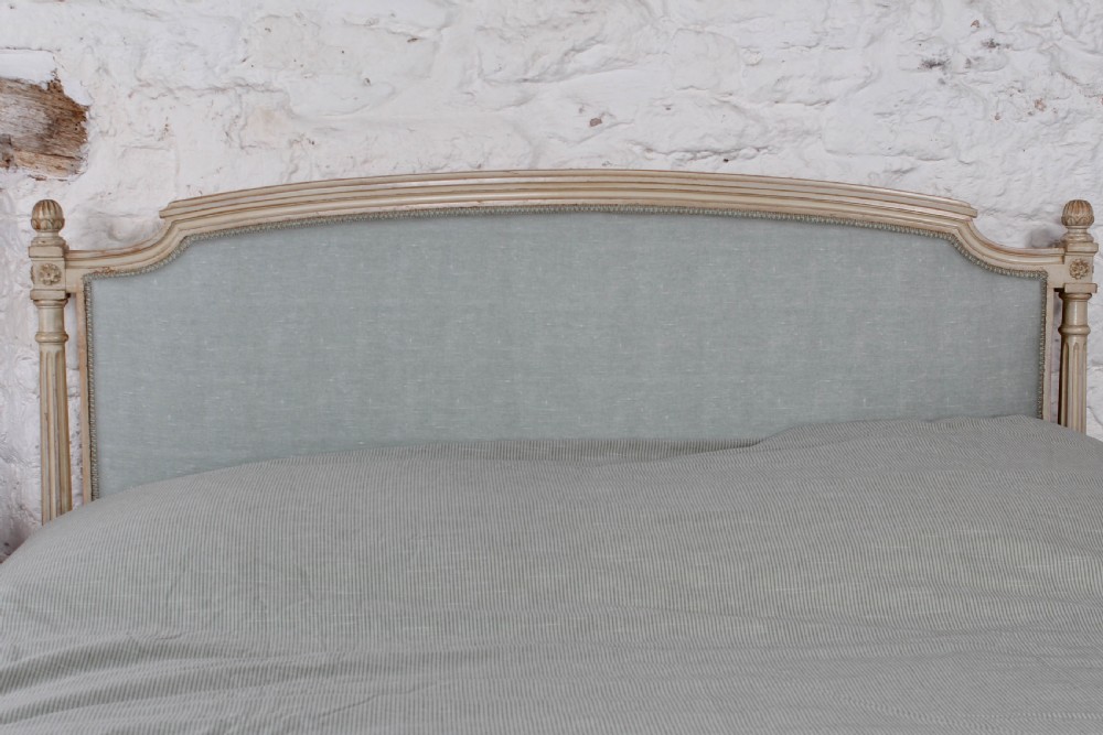 Newly upholstered French Empire style king size bed  View V