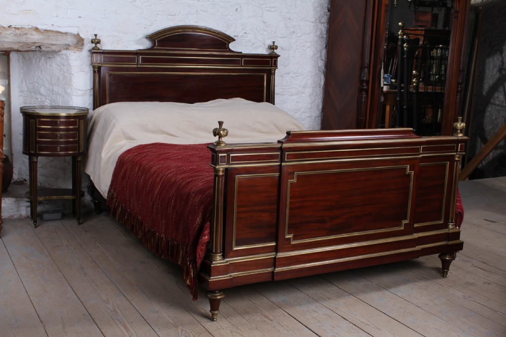 Very handsome mahogany king size bed and matching bedside View II